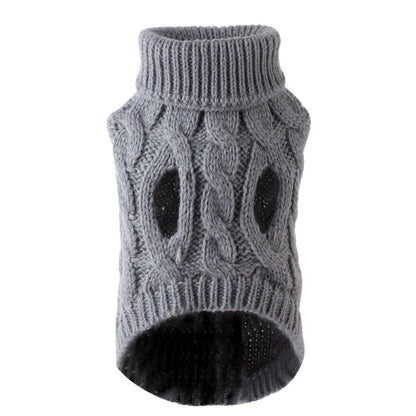 Stickad Vintertröja för Hund & Katt – Mjuk Pullover med Polokrage för Kalla Dagar
