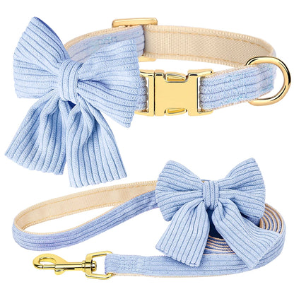 Sött Halsband och Koppelset i Sammet för Små till Medelstora Hundar
