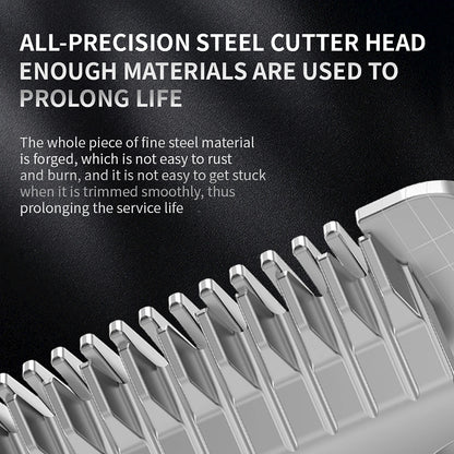 Professionell Hundtrimmer i Metall – Uppladdningsbar och Tyst med Precisionsblad