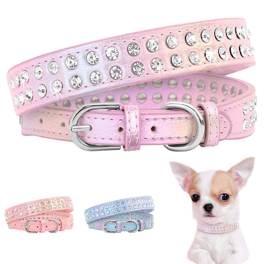 Stilrent Halsband med Glittrande Kristaller för Små Hundar och Katter