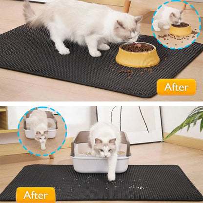 Vattentät Kattlådematta med Dubbellager – Fångar Kattsand och Skyddar Golvet