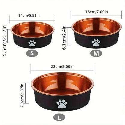 Anti-Glid Matskål i Rostfritt Stål för Hund och Katt
