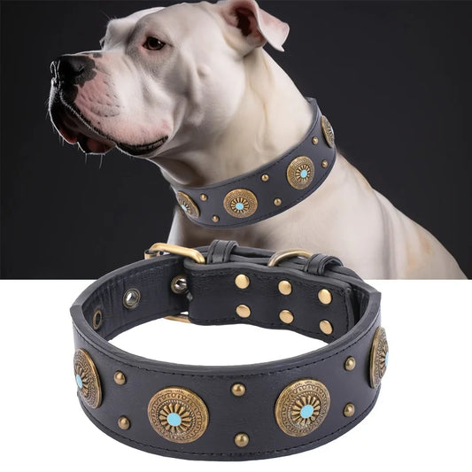 Lyxigt Handgjort Hundhalsband i PU-läder – Robust, Mjukt och Justerbart