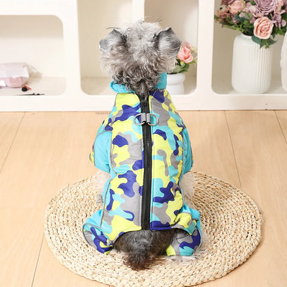 Vinteroverall med D-Ring för Hund & Katt – Varm, Vindtät & Reflekterande för Kalla Promenader