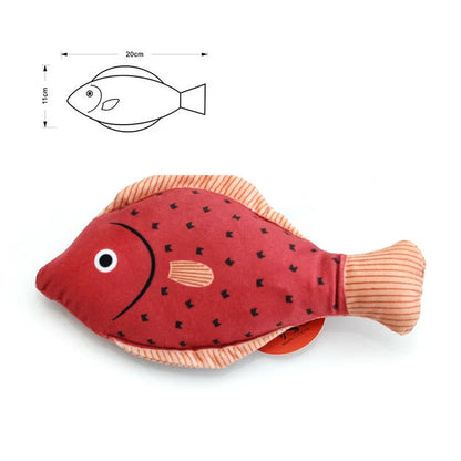 Kattleksak med Kattmynta - Interaktiv Plysch Fisk