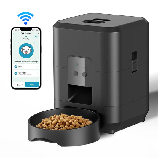 Smart Automatisk Matare för Katt & Hund – Tidsinställning, Portionskontroll & Dubbel Skål