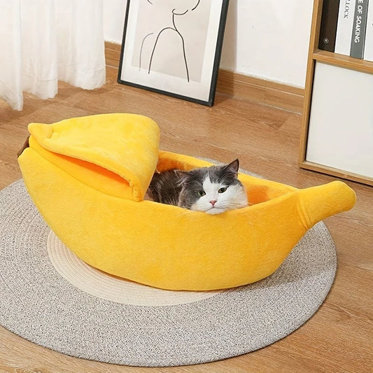 mjuk bananformad djurbädd i manchester för katt och liten hund