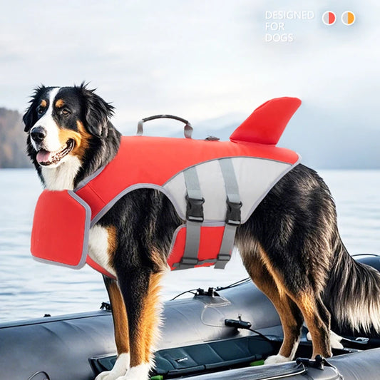 hundflytväst med hajfena justerbar passform och lyfthandtag