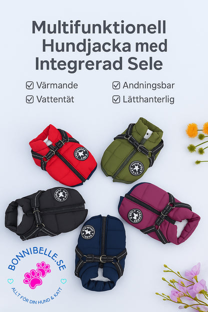 Vattentät Vinterjacka till Hund med Integrerad Sele – Varm, Bekväm och Justerbar